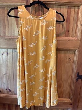 Old Navy Mustard Yellow Sleeveless Floral Mini Dress